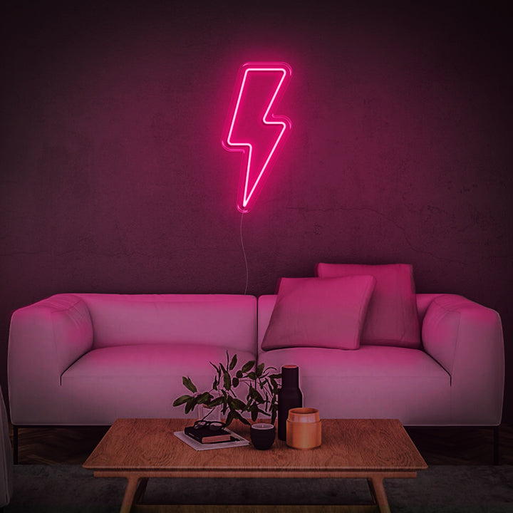 Lightning bolt neon 2024 sign pink